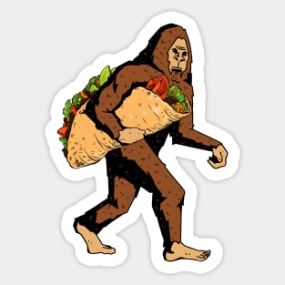 Bigfoot Carrying Taco Sticker